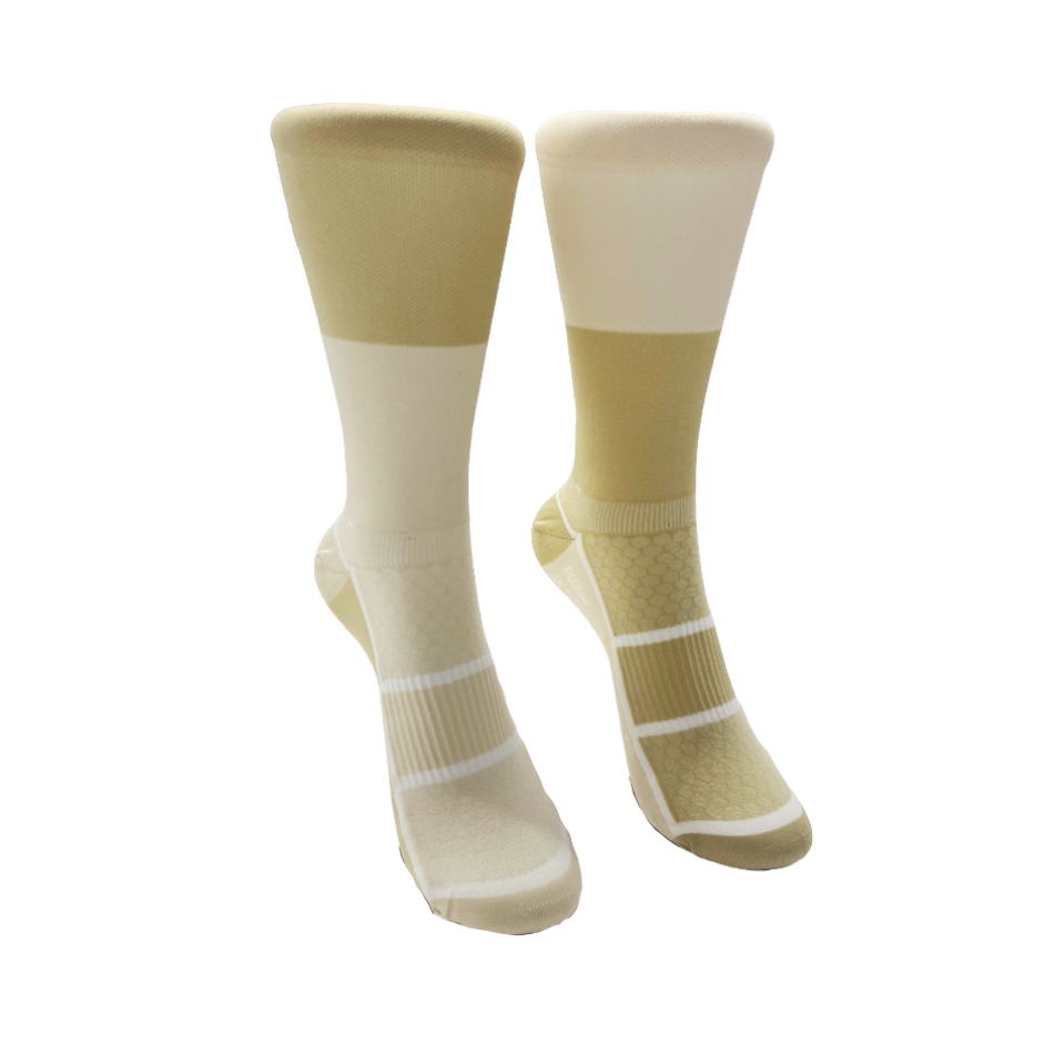 Monkey Sox Podium Block Sport Socks: Hylo Sand & Oat