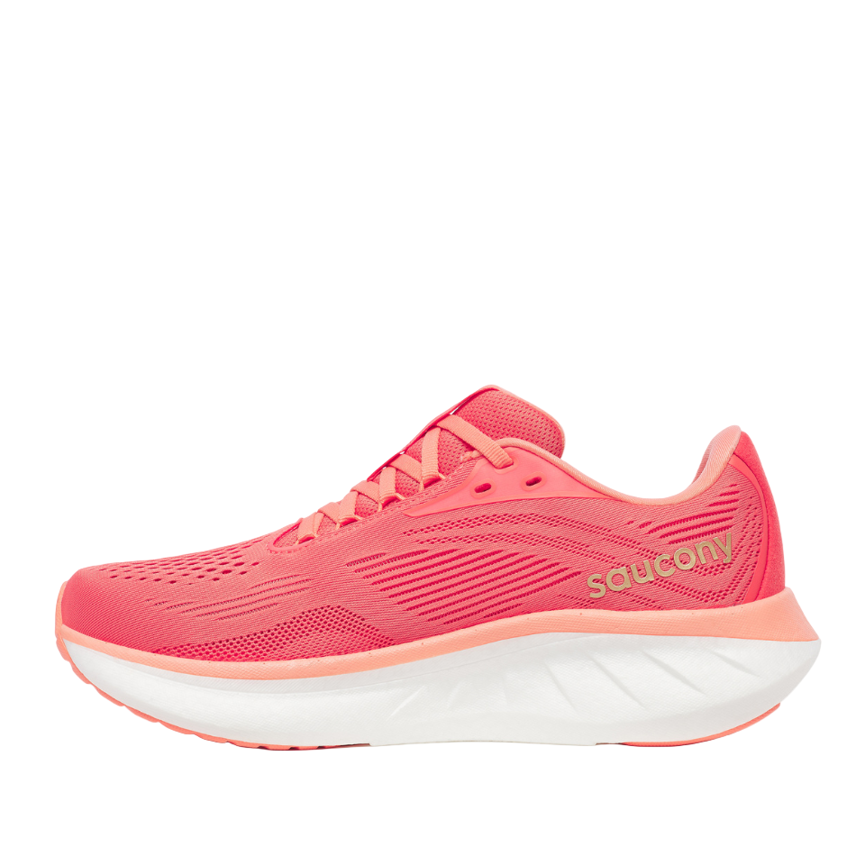 Saucony Women's Ride 18 Running Shoes in Coral/Salmon