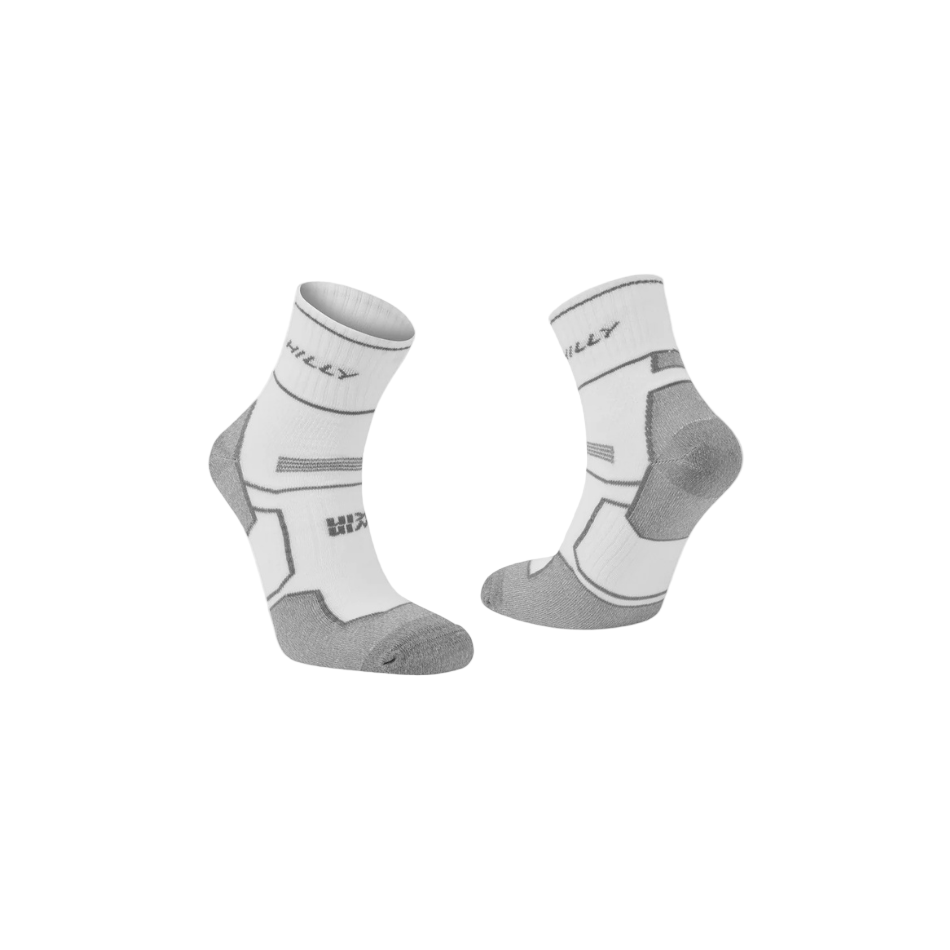 Hilly Unisex Twin Skin Anklet Socks Med in White/Grey Marl SS26