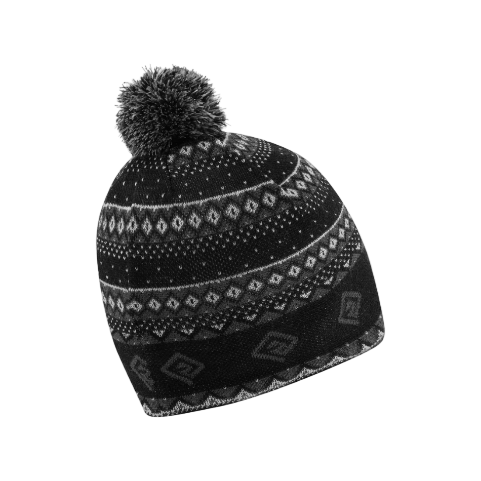 Ronhill Unisex Winter Bobble Hat in Black/White AW25