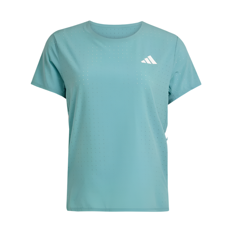 Adidas Women's Adizero Short Sleeved Running Tee in Powder Teal