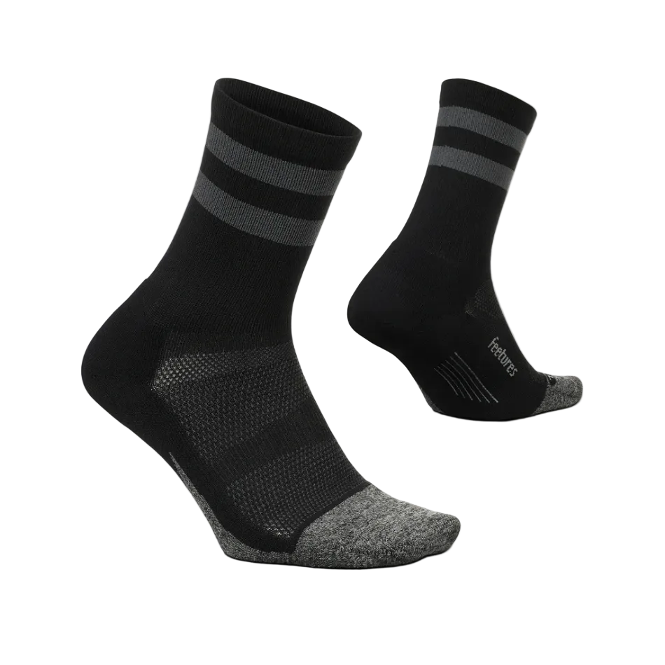 Feetures Unisex Elite Light Cushion Mini Crew in Black AW26