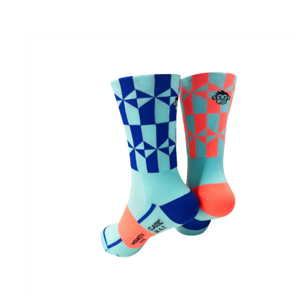 MonkeySox Classic Target Sports Socks in Turquoise/Orange