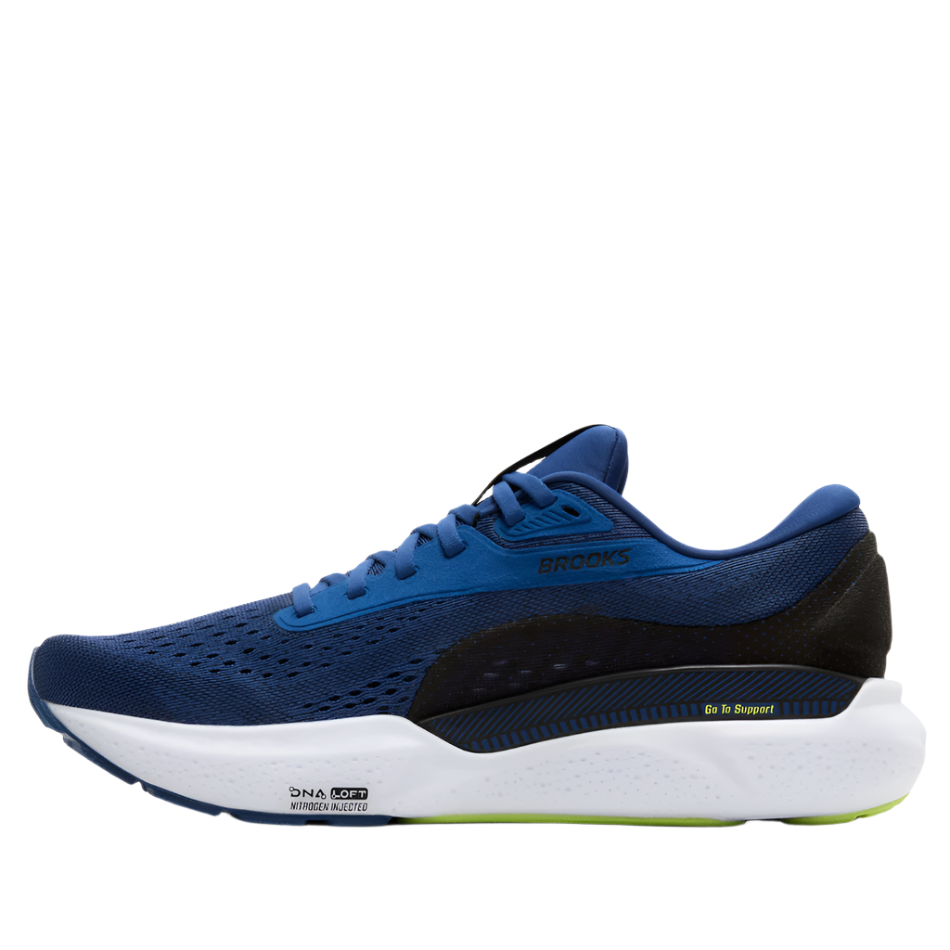 Brooks Men's Adrenaline GTS 24 Running Shoes in Navy Peony/Black/Acid Lime