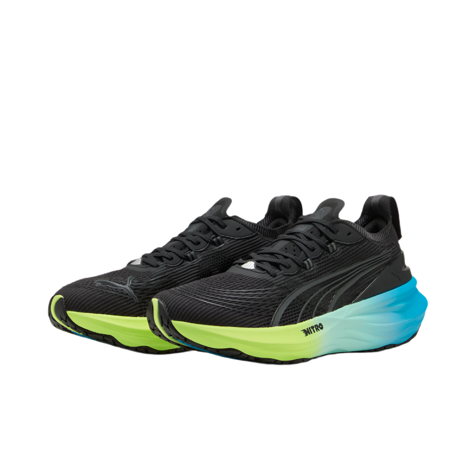 PUMA Men's Foreverrun NITRO 2 Running Shoes in PUMA Black/Fizzy Light/Speed Blue AW25