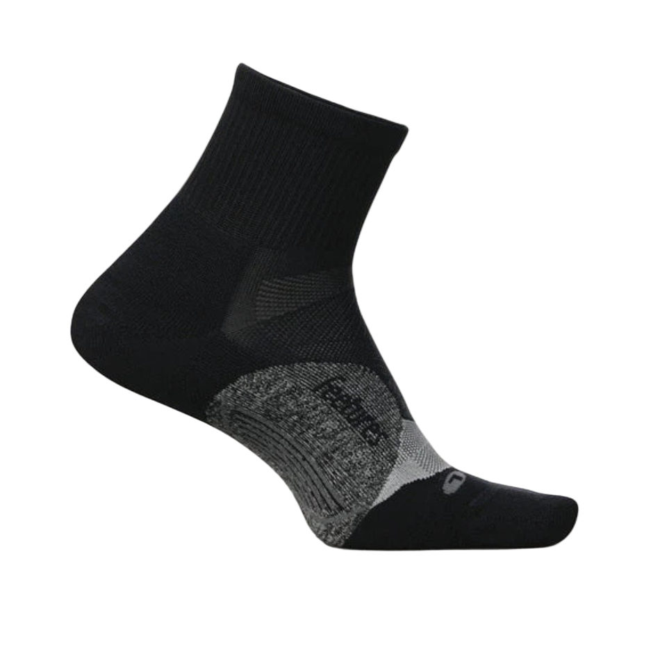 Feetures Elite Light Cushion Quarter Sock in Black AW25
