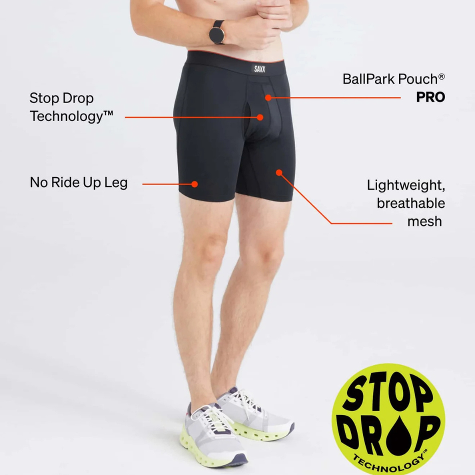 SAXX Men's Multi-sport Mesh Boxer Brief Fly (2 Pack) in Full Tilt Chevron/Black