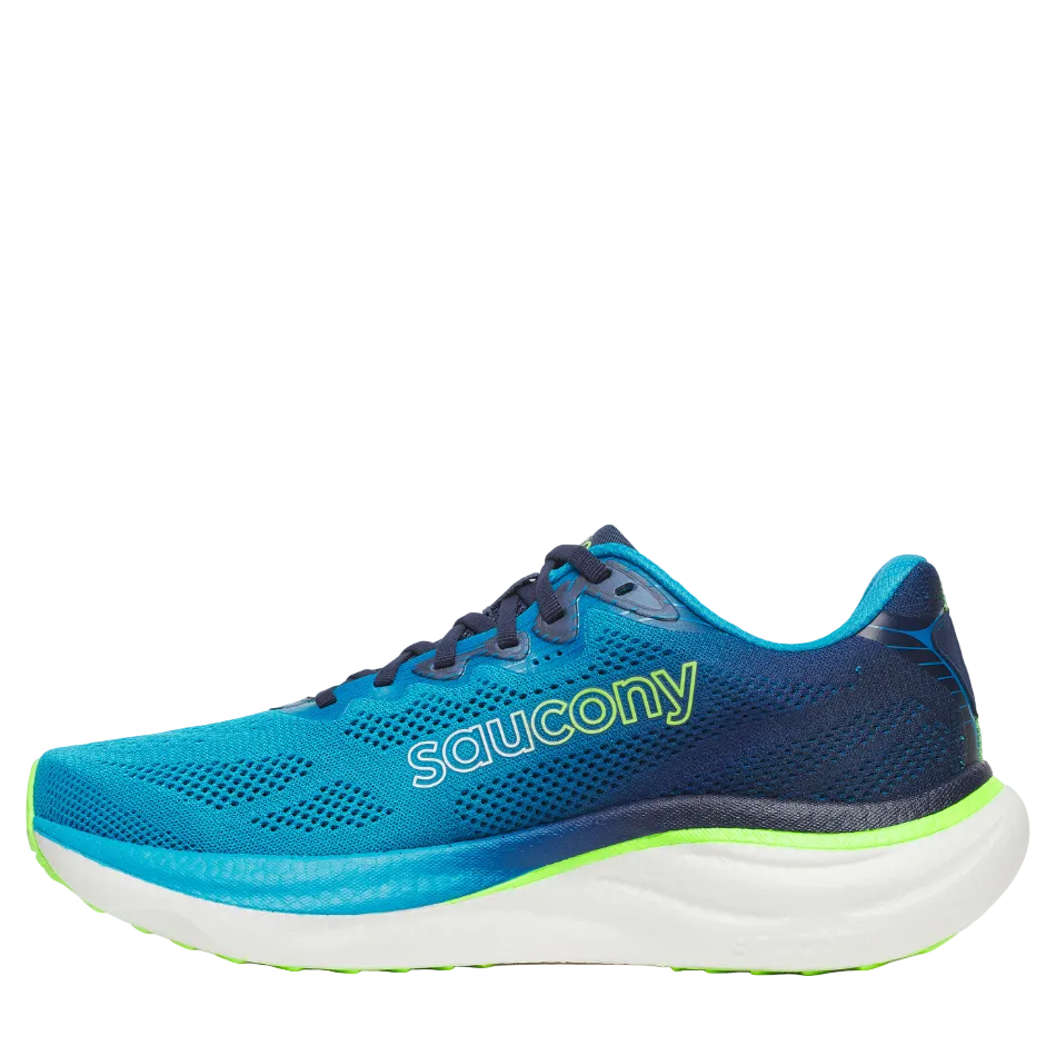 Saucony Men's Ride 19 Running Shoes in Cobalt/Slime- Online Exclusive