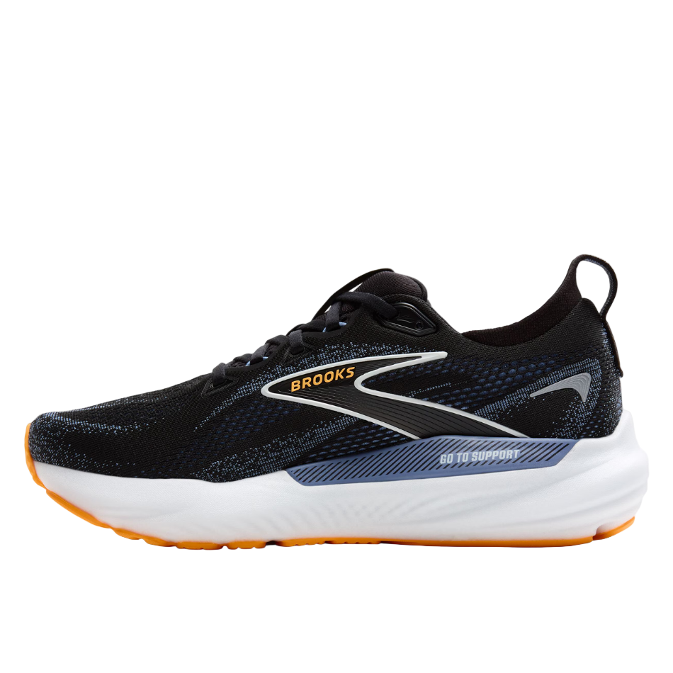 Brooks Men's Glycerin GTS 22 Running Shoes in Black/Country Blue/Orange Pop AW25