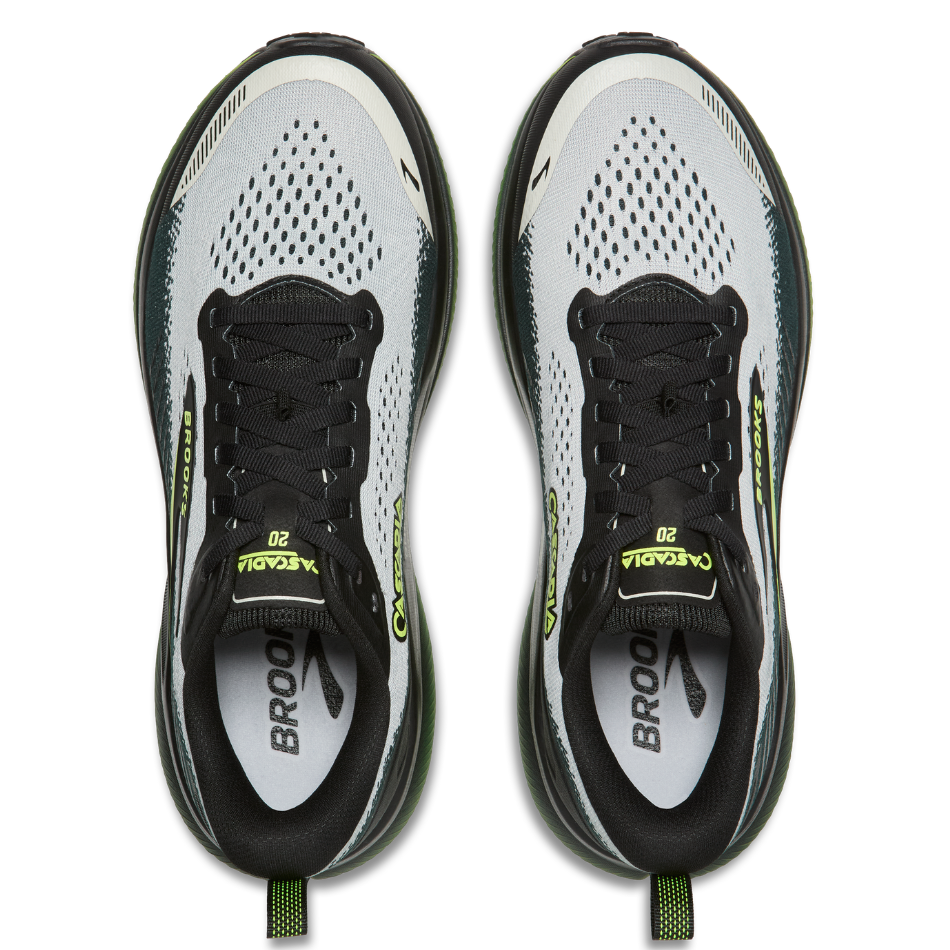 Brooks Men's Cascadia 20 Wide Fitting (2E) Trail Running Shoes in Grey/Black/Nightlife AW26
