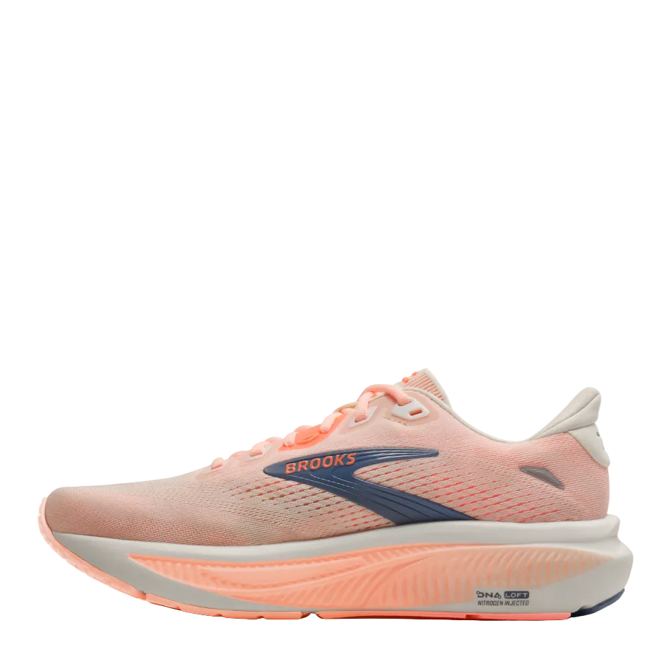 Brooks Women's Ghost 18 Running Shoes in Star White/Cyber Peach/Grey AW26