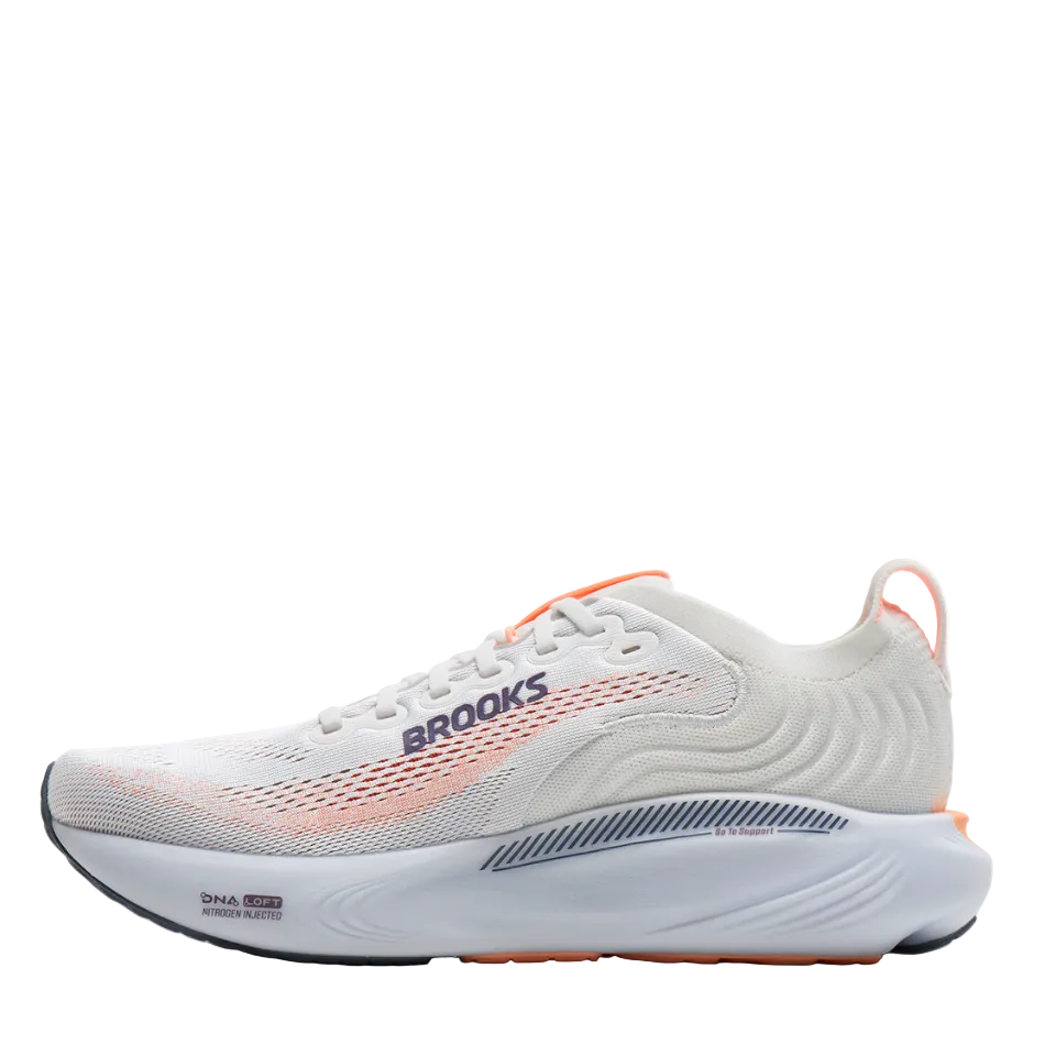 Brooks Women's Adrenaline GTS 25 Running Shoes in Oyster Mushroom/Peach/Grape AW26