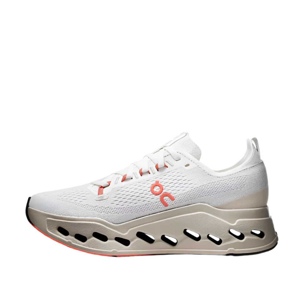 On Women's Cloudsurfer Max Running Shoes in Ivory/Salmon AW25