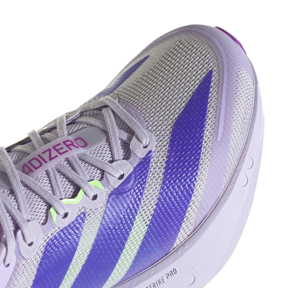adidas Women's Adizero Boston 13 Running Shoes in Purple Tint/Solar Purple/Green Spark AW26