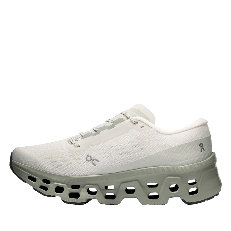 On Women's Cloudmonster 3 Running Shoes in Ivory/Tin SS26