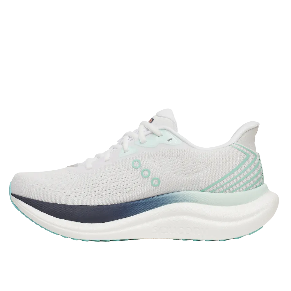 Saucony Women's Triumph 23 Running Shoes in White/Navy - Online Exclusive