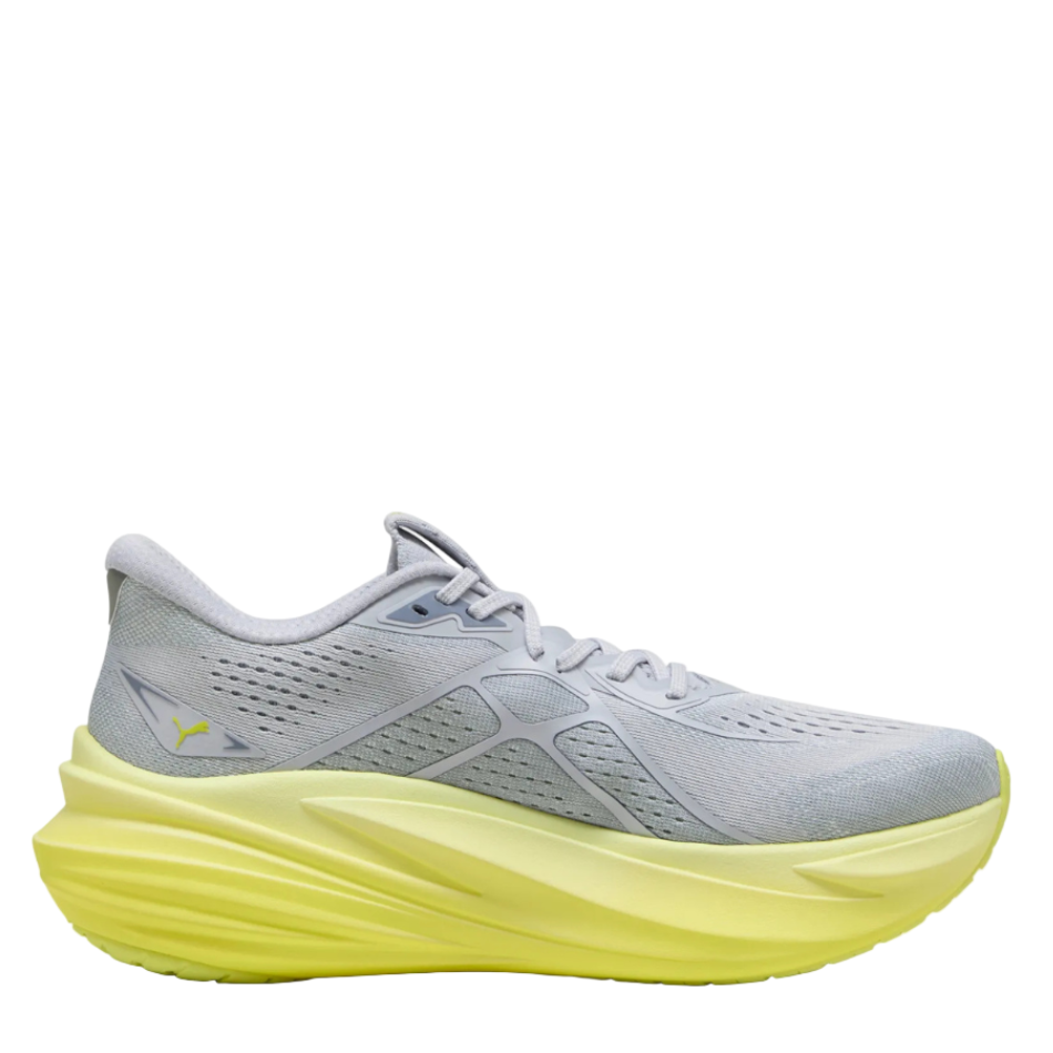 PUMA Men's MagMax NITRO 2 Running Shoes in Vibrant Silver/Lux Lime