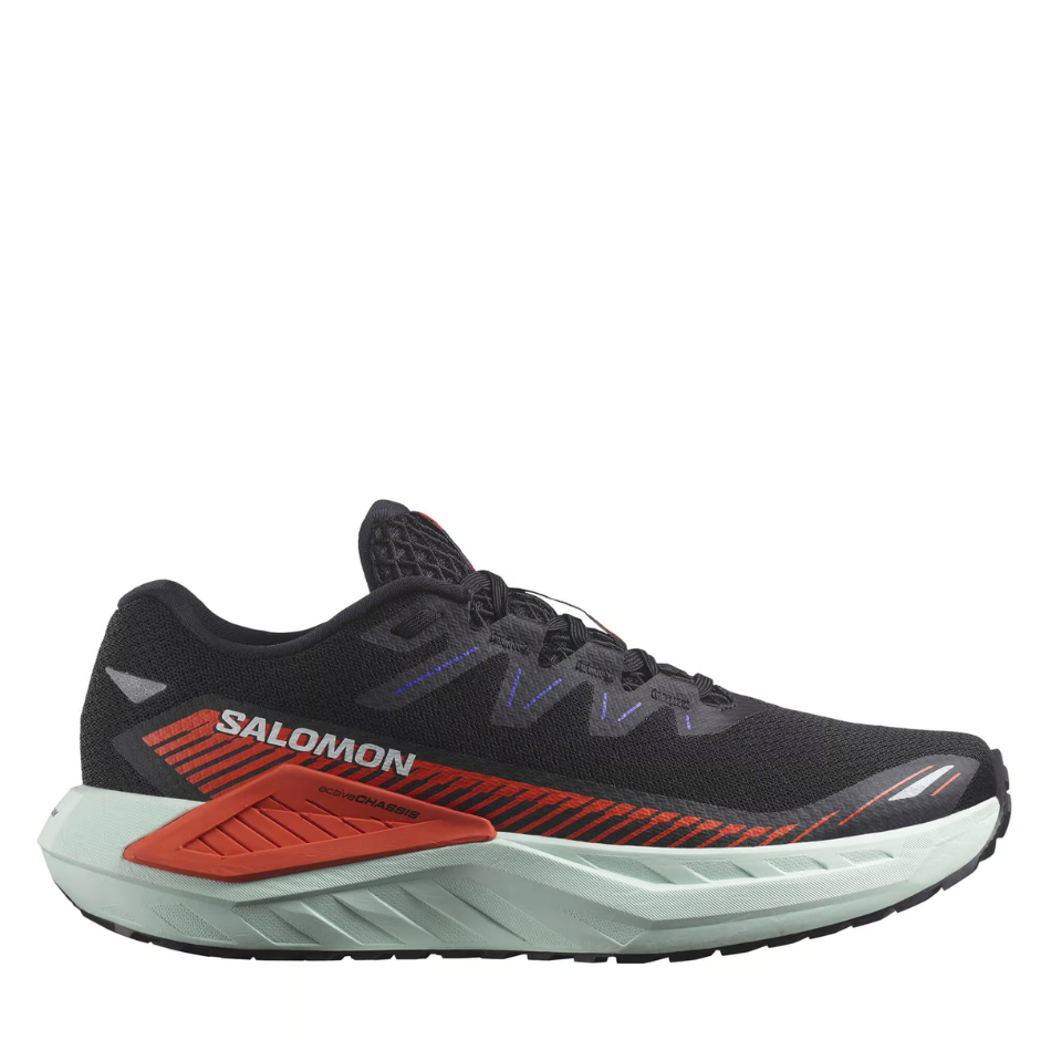 Salomon Men's DRX Defy GRVL Running Shoes in Black/Cherry Tomato/Bay