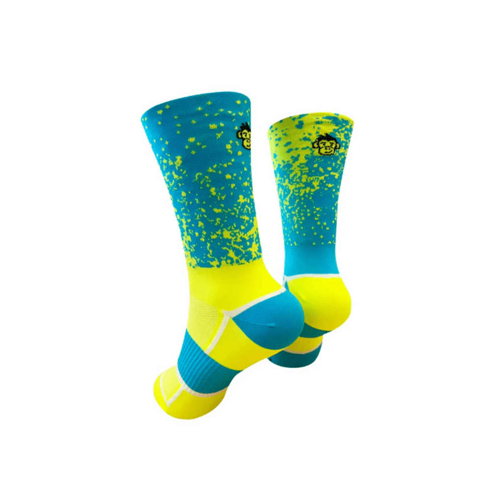 Monkey Sox Accessories Monkey Sox Classic Mist Sports Socks in Yellow/Blue - Up and Running