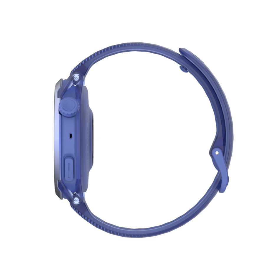 Up & Running Coros Pace 4 GPS sport watch in ultraviolet with a side profile view showing the silicone band and bezel.
