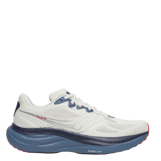 Saucony Men's Ride 19 Running Shoes in Ivory/Storm SS26
