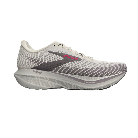 Brooks Women's Ghost Amp Running Shoes in Arctic Wolf/Dove/Pink AW26