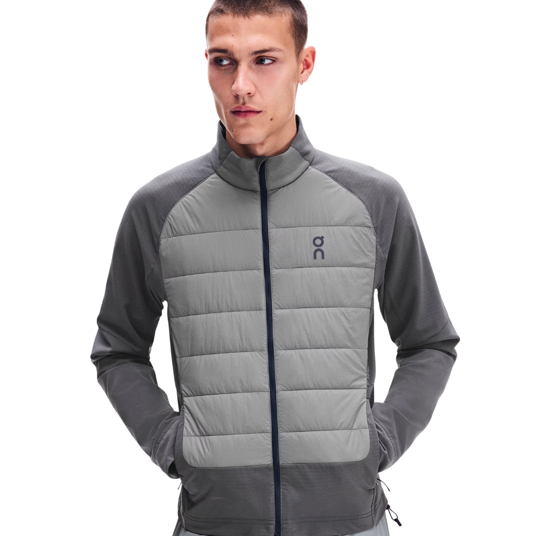 On Men's Weather Hybrid Jacket in Eclipse/Ember AW26