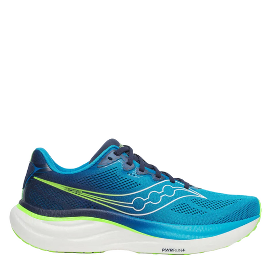 Saucony Men's Ride 19 Running Shoes in Cobalt/Slime- Online Exclusive