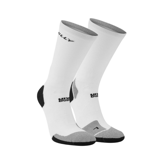 Hilly Unisex Marathon Fresh Crew Socks Min in White/Grey SS26