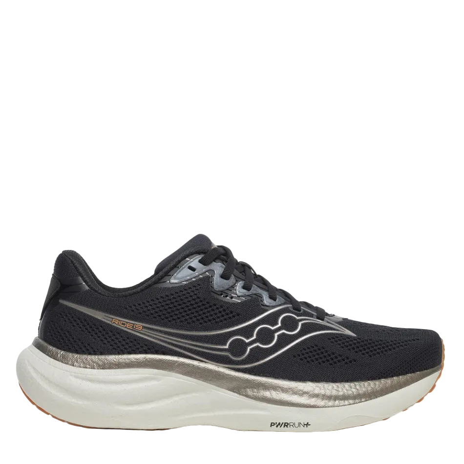 Saucony Men's Ride 19 Running Shoes in Black/Pewter - Online Exclusive