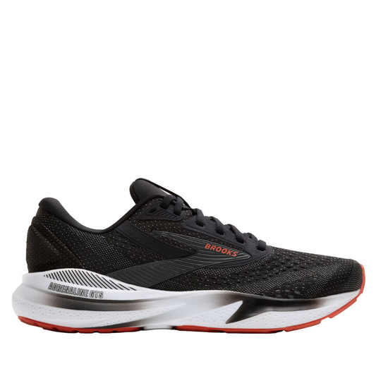 Brooks Men's Adrenaline GTS 24 Running Shoes in Black/Grey/Red SS25