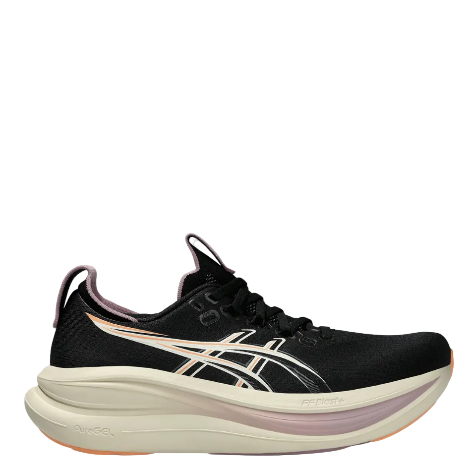 ASICS Women's GEL-NIMBUS 28 Running Shoes in Black/Taro Purple AW26