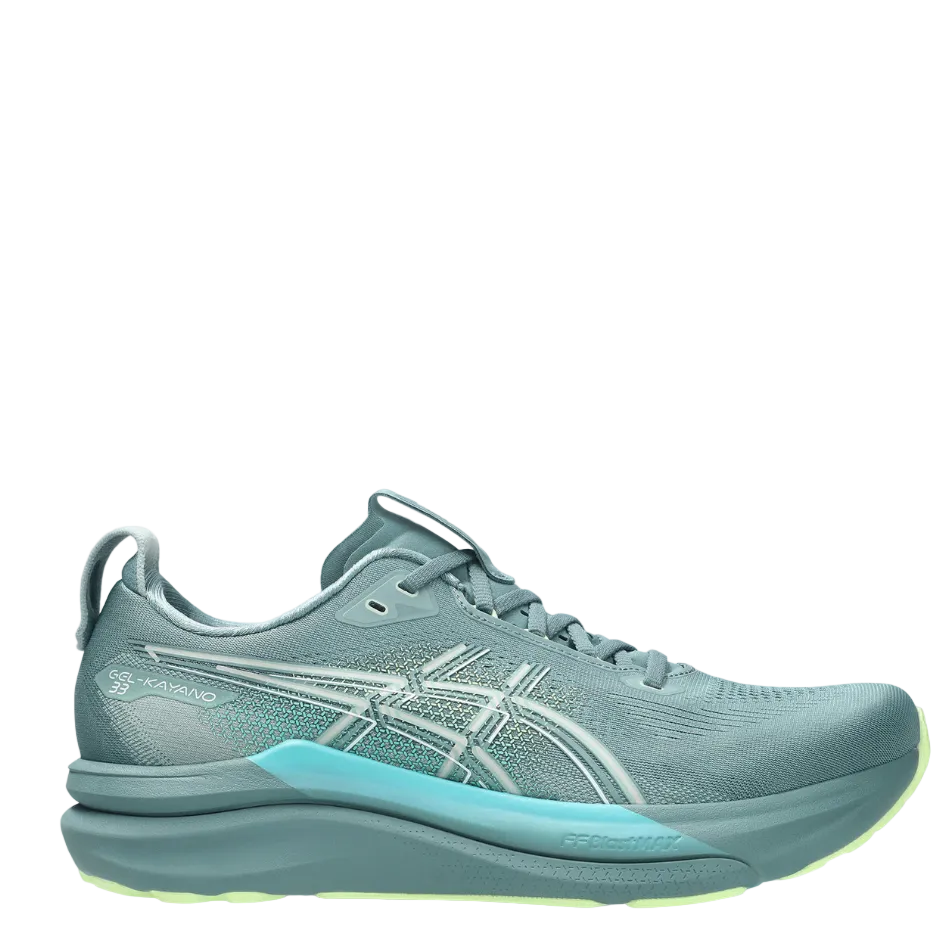 ASICS Men's GEL-KAYANO 33 Running Shoes in Foggy Teal/Illuminate Yellow AW26