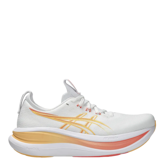 ASICS Women's GEL-NIMBUS 28 Running Shoes in White/Sun Coral AW26