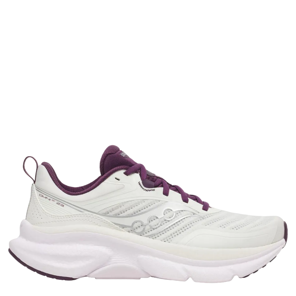 Saucony Women's Omni ST 23 Running Shoes in Ivory/Eggplant AW26