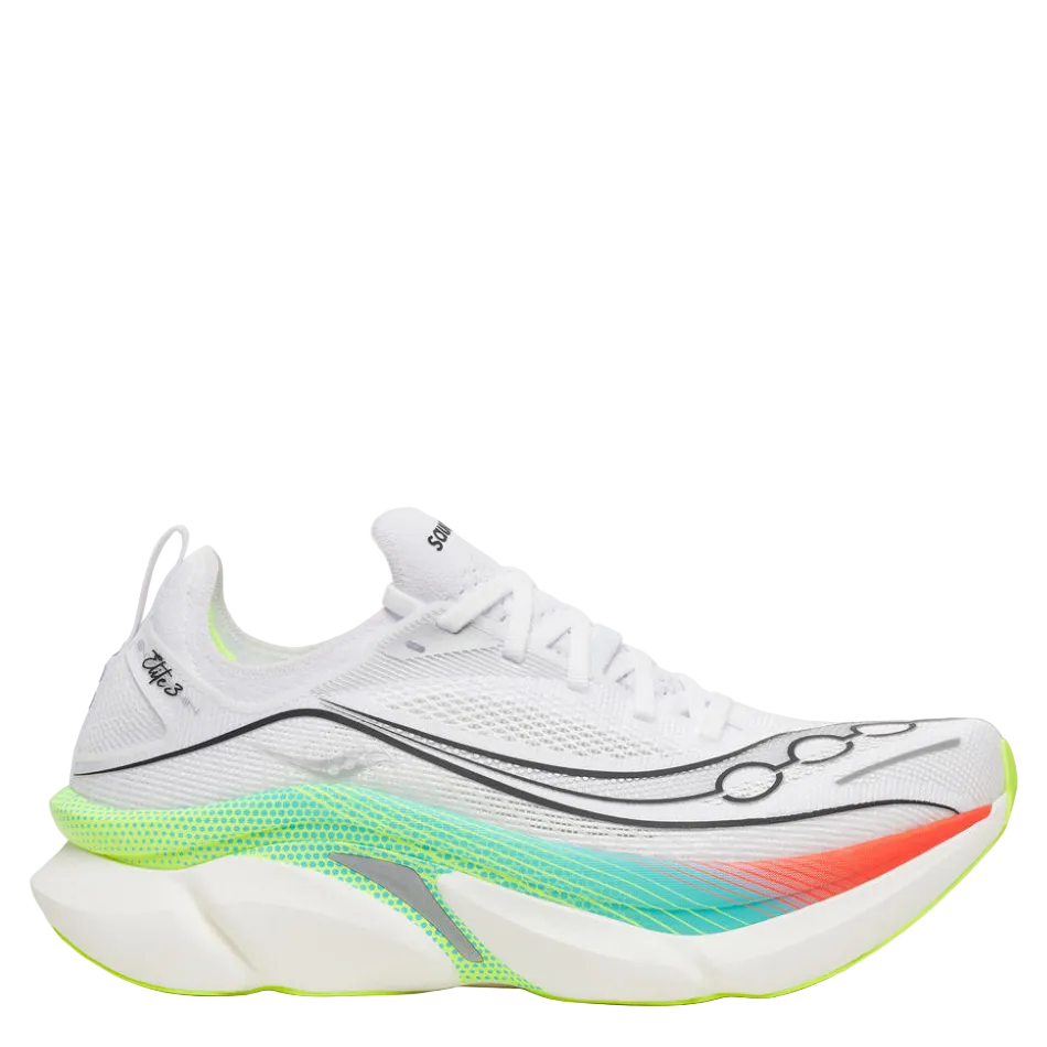 Saucony Unisex Endorphin Elite 3 Running Shoes in White/Multi AW26