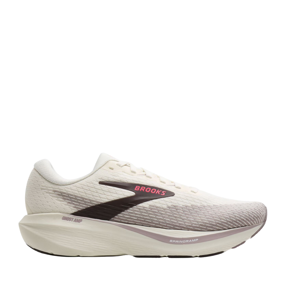 Brooks Women's Ghost Amp Running Shoes in Arctic Wolf/Dove/Pink AW26