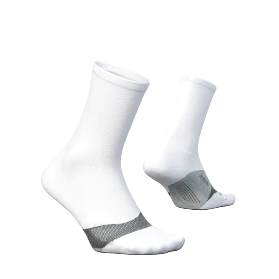 Feetures Elite Light Cushion Mini Crew in White AW25