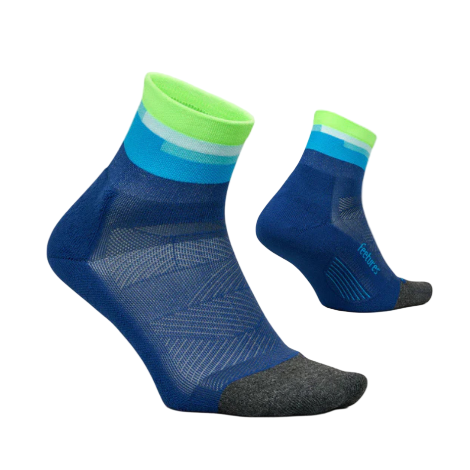 Feetures Elite Light Cushion Quarter Sock in Surfboard Blue AW25