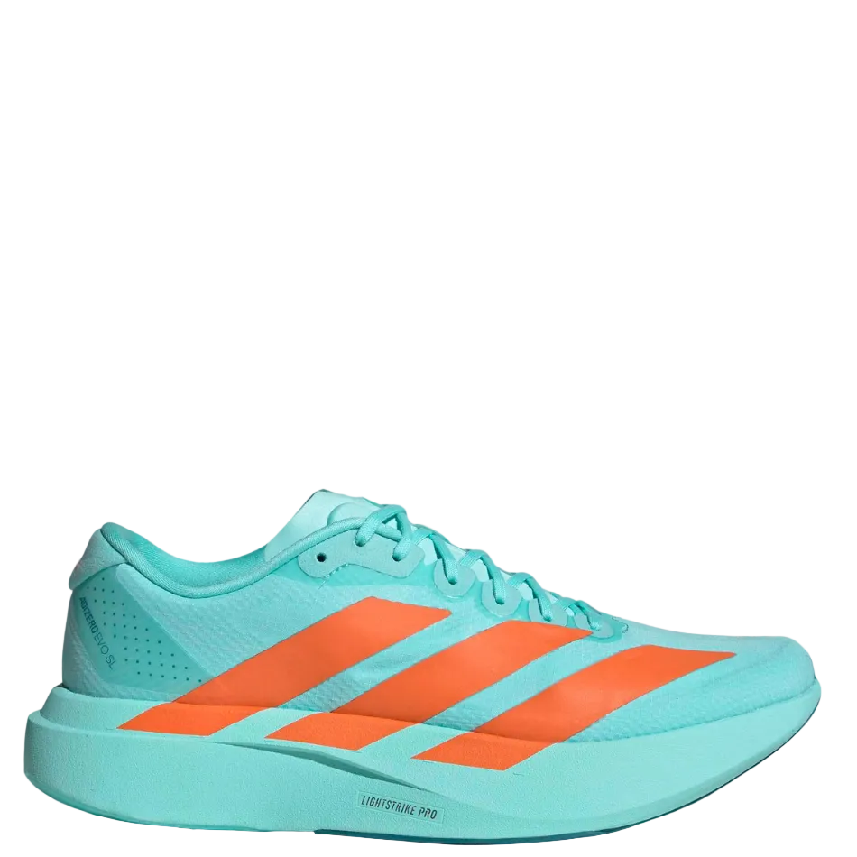 adidas Men's adizero Evo SL Woven Running Shoes in Flash Aqua/Impact Orange/Arctic Fusion AW26