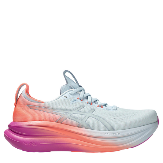 ASICS Women's GEL-NIMBUS 28 Sunny Sizzle Running Shoes in Sky/Digital Sakura SS26