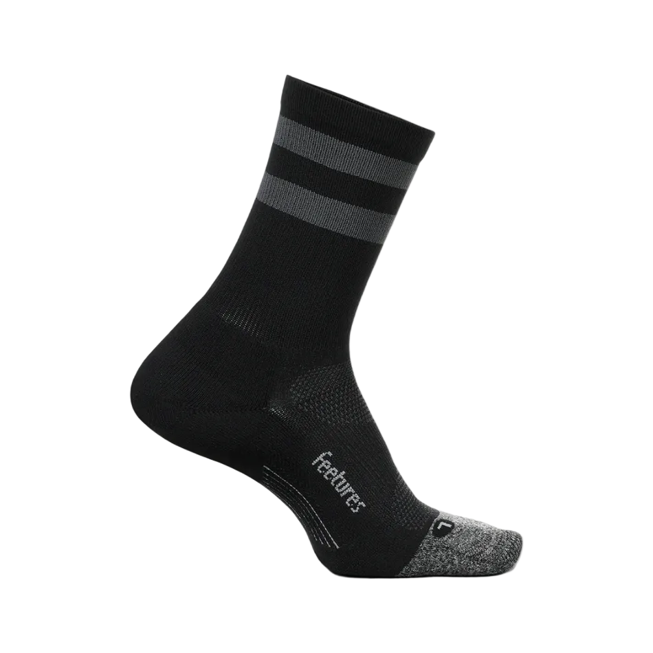 Feetures Unisex Elite Light Cushion Mini Crew in Black AW26