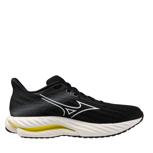 Mizuno Women's Wave Inspire 21 Running Shoes in Black/White/Vibrant Yellow AW25