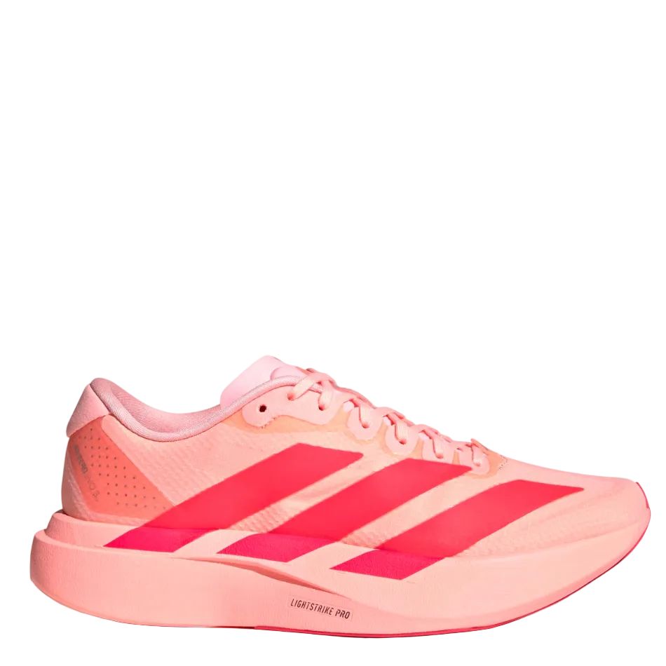 adidas Women's Adizero Evo SL Woven Running Shoes in Frozen Turbo/Lucid Red/Silver Met. AW26