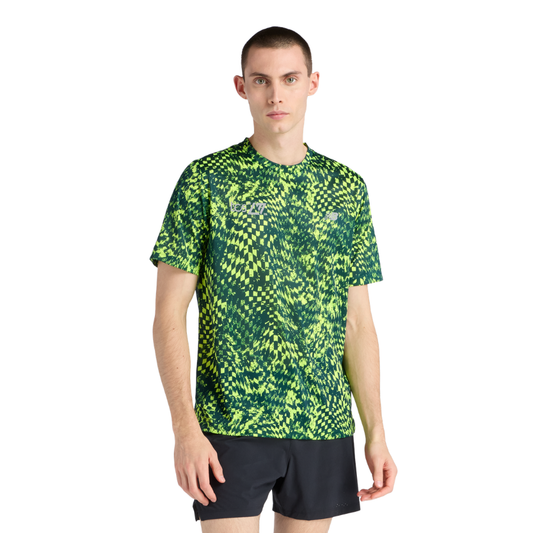 New Balance Men's London Edition Athletics Print T-Shirt in Alkaline Green SS26