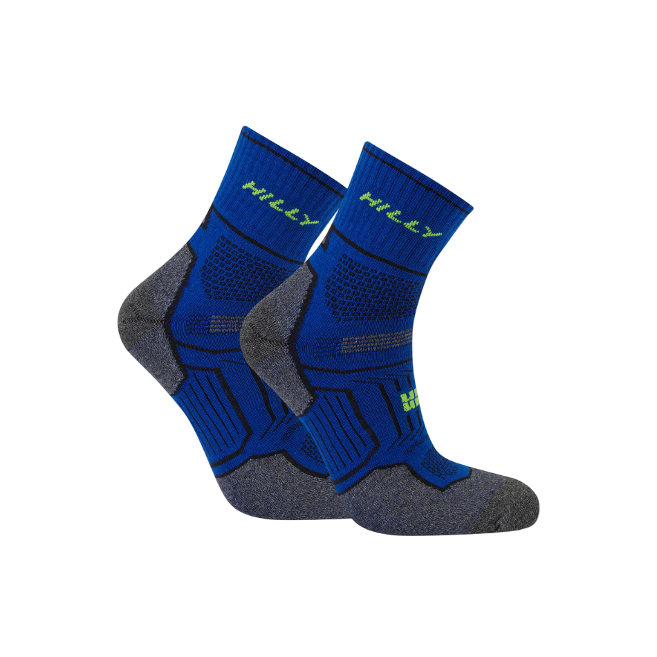 Hilly Unisex Twin Skin Anklet Socks Med in Cobalt/Grey Marl SS26