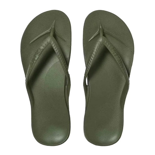 Archies Arch Support Flip Flops in Khaki
