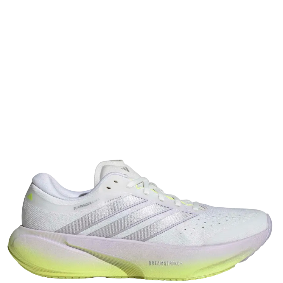 adidas Women's Supernova Rise 3 Running Shoes in Crystal White/Silver Met./Purple Tint AW26