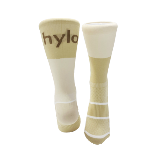 Monkey Sox Podium Block Sport Socks: Hylo Sand & Oat