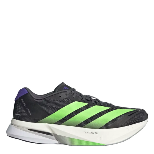 adidas Men's Boston 13 Running Shoes in Core Black/Lime Burst/Energy Ink SS26